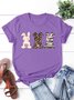 Women's Animal Short Sleeve Tee T-shirt Crew Neck Casual Summer Top