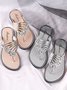 JFN Women's Diamond Flat Thong Sandals