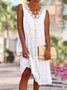 JFN V Neck Lace Solid Formal Midi Prom Dresses