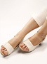 JFN Retro Solid Simple Open Toe Chunky Heel Sandals