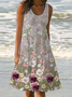 Women's Boho Floral Print Sleeveless Dress