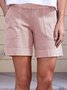 JFN Cotton & Linen Solid Pocketed Casual Shorts