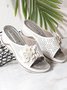 JFN 3D Floral Cutout Upper Vintage Bohemian Wedge Slippers