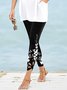 JFN Hollow Out Color Block Floral Regular Fit Leggings