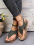 JFN  Embroidered Wave Pattern Vintage Casual Thong Sandals