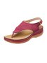 JFN  Embroidered Wave Pattern Vintage Casual Thong Sandals