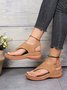 JFN  Embroidered Wave Pattern Vintage Casual Thong Sandals