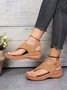 JFN Embroidered Wave Pattern Vintage Casual Thong Sandals