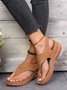 JFN  Embroidered Wave Pattern Vintage Casual Thong Sandals