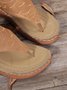JFN  Embroidered Wave Pattern Vintage Casual Thong Sandals
