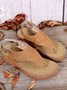 JFN  Embroidered Wave Pattern Vintage Casual Thong Sandals