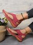 JFN  Embroidered Wave Pattern Vintage Casual Thong Sandals