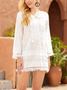V Neck Women Summer Dresses Shift Beach Casual Solid Dresses