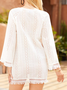 V Neck Women Summer Dresses Shift Beach Casual Solid Dresses