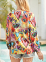 Valentine's Day Love Pattern Casual Loosen Cartoon Blouse