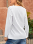 Solid Paneled Long Sleeve V Neck Shirts & Tops