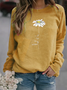 Women's Printing Casual Loose Pullover Long Sleeve Sweatshirt