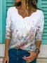 JFN Scallop V Neck Floral Casual Top