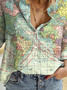 JFN Shirt Collar Collar World Map Casual Shirt