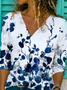 JFN V Neck Floral Casual Top