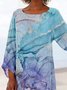 JFN Round Neck Abstract Geometric Tunic Top