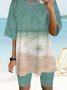 JFN Round Neck Ocean Vacation Two Pieces T-shirts/Tee & Shorts