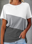 JFN Casual Color Block Regular Fit Short Sleeve T-Shirt/Tee