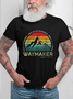 "Light in the Darkness Miracle Worker" Letter Print Men's Casual Short Sleeve T-Shirt