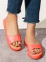 JFN  Women's Fashion Footbed Peep Toe Slip On Sandals