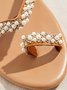 White Pearl Beaded Bridal Wedding Beach Sandals