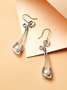 JFN  Oxidized Silver Wire Earrings with Pearl/White Pearl earrings/ Long Silver Earrings with Pearl/ Pearl Wire Earrings  Earrings