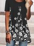 JFN Round Neck Floral Casual Tunic Tops