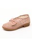 JFN  Women's Elegant Bowknot Hollow Out Chunky Heel Loafers
