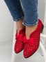 JFN  Women's Elegant Bowknot Hollow Out Chunky Heel Loafers