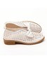 JFN  Women's Elegant Bowknot Hollow Out Chunky Heel Loafers