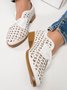 JFN  Women's Elegant Bowknot Hollow Out Chunky Heel Loafers