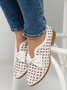 JFN  Women's Elegant Bowknot Hollow Out Chunky Heel Loafers