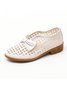 JFN  Women's Elegant Bowknot Hollow Out Chunky Heel Loafers