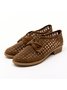 JFN  Women's Elegant Bowknot Hollow Out Chunky Heel Loafers