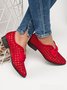 JFN  Women's Elegant Bowknot Hollow Out Chunky Heel Loafers