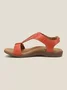 Women's Comfy Orthotic Sandals Women's Arch Support Flat Sandals Orthopedic Sandals JFN Women Retro Solid Color Casual Simple Velcro Strappy Sandals