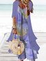 JFN 2PCS V Neck Gradient Vacation Sleeveless Dress with Cardigan