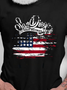 Flag Day Letters Print Men's Casual Short Sleeve T-Shirt