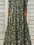 Women's Short Sleeve Summer Floral Dress V Neck Daily Going Out Casual Midi H-Line