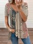 JFN V Neck Raglan Sleeve Zipper Floral Loosen Casual Top