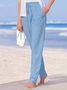 JFN Solid Pocketed Loosen Vacation Pants