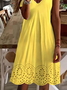 JFN V Neck Plain Summer Casual Mini Prom Dress