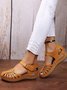 JFN Vintage Floral Cutout Velcro Casual Sandals