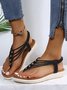 JFN Beaded Thin Strap Bohemian Thong Sandals