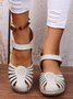 JFN Vintage Floral Cutout Velcro Casual Sandals